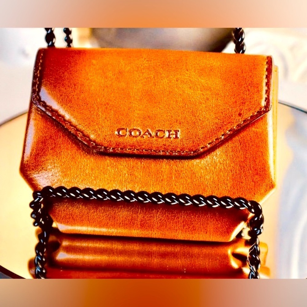 RARE Coach Geometric Leather Coin Purse 90’s VTG